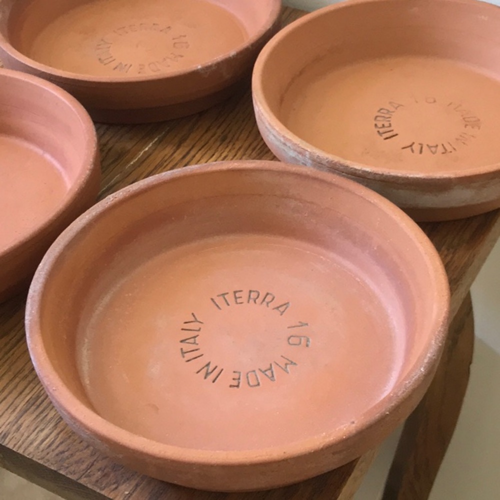 Vintage 1980s Clay Pot Saucers for plants made in Italy 16 - Picture 5 of 11